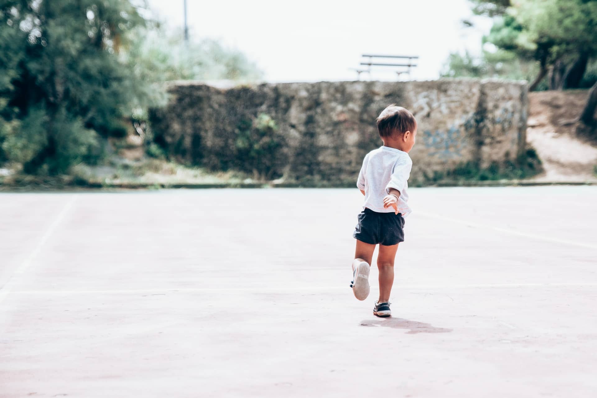 toddler running