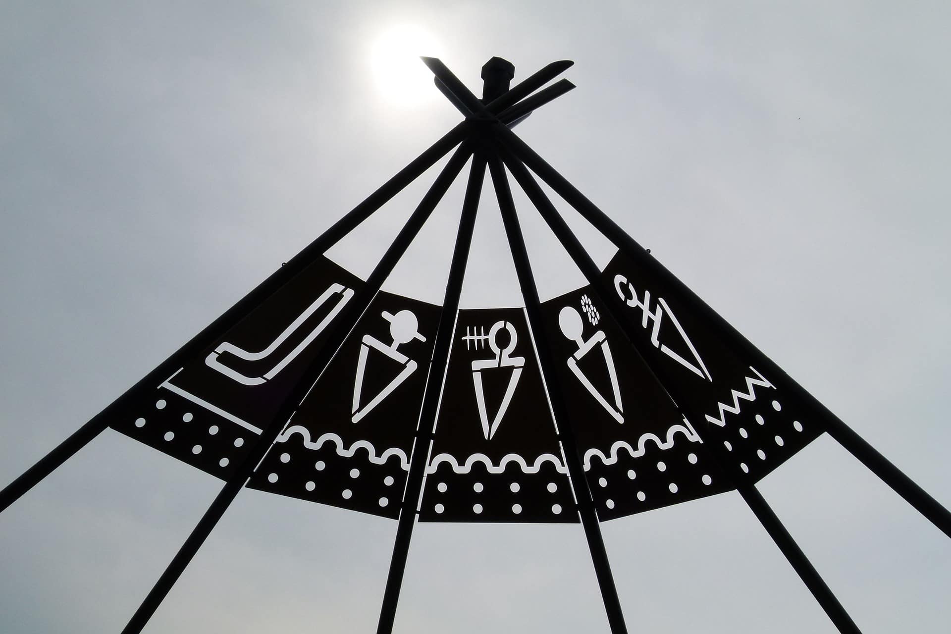 Teepee sculpture at the Calgary Stampede, representing indigenous law in Canada