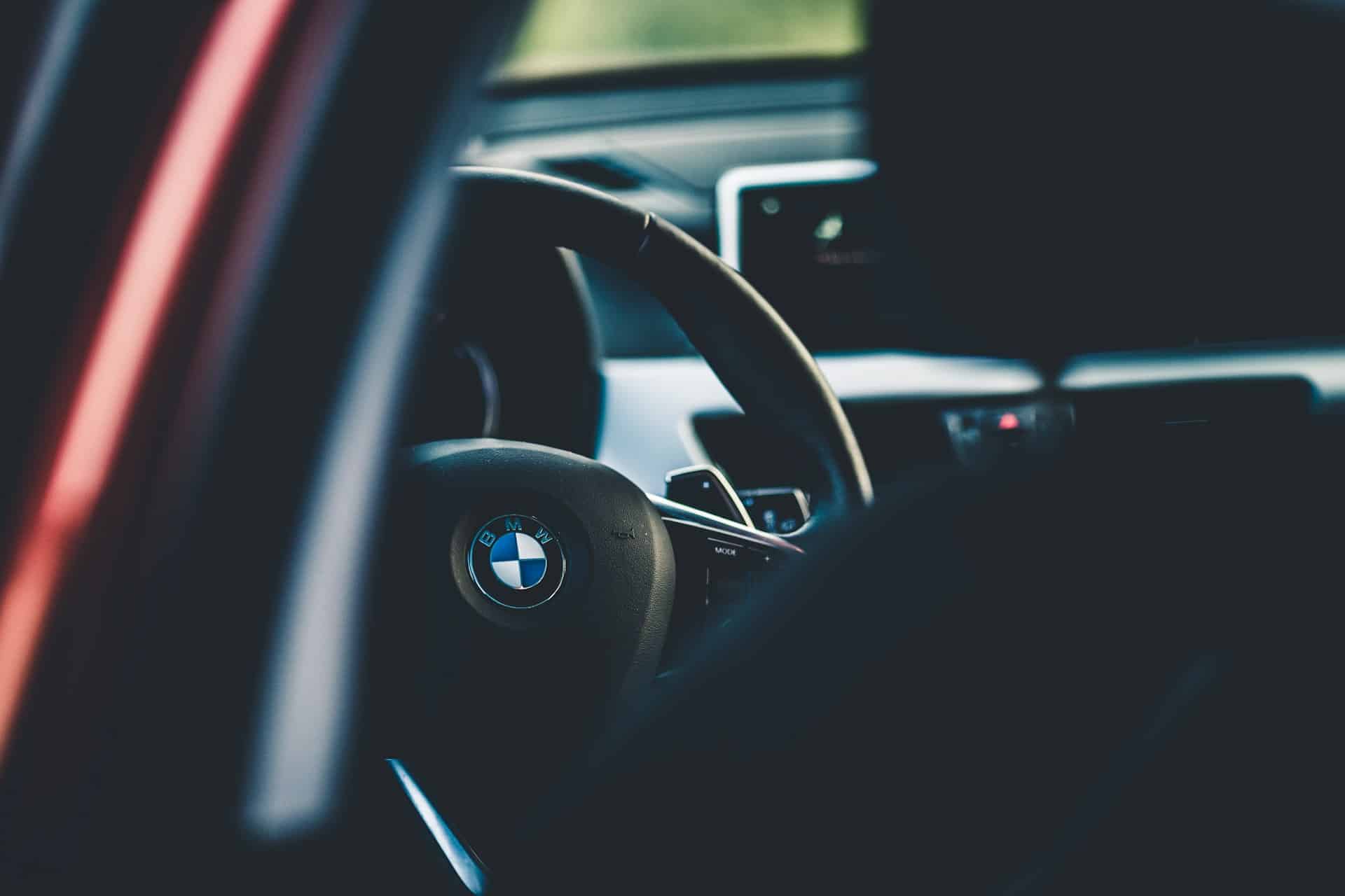 black BMW car interior